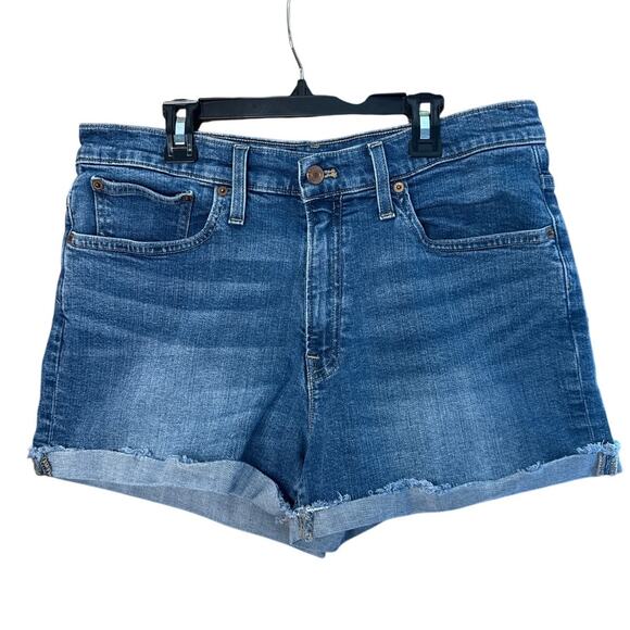 J. Crew 4 inch Mercantile Raw Hem Denim Shorts Size 30 in Blue - Picture 1 of 7